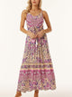 Printed Scoop Neck Midi Cami Dress Trandify deal