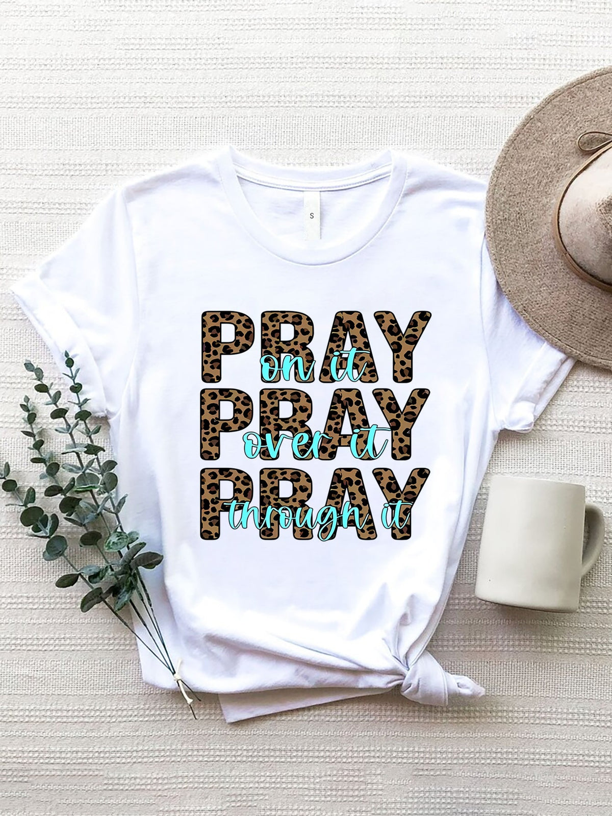 Letter Graphic Round Neck Short Sleeve T-Shirt Trandify deal