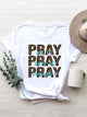 Letter Graphic Round Neck Short Sleeve T-Shirt Trandify deal