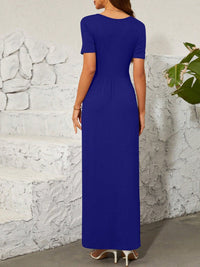 Surplice Short Sleeve Maxi Dress Trandify deal