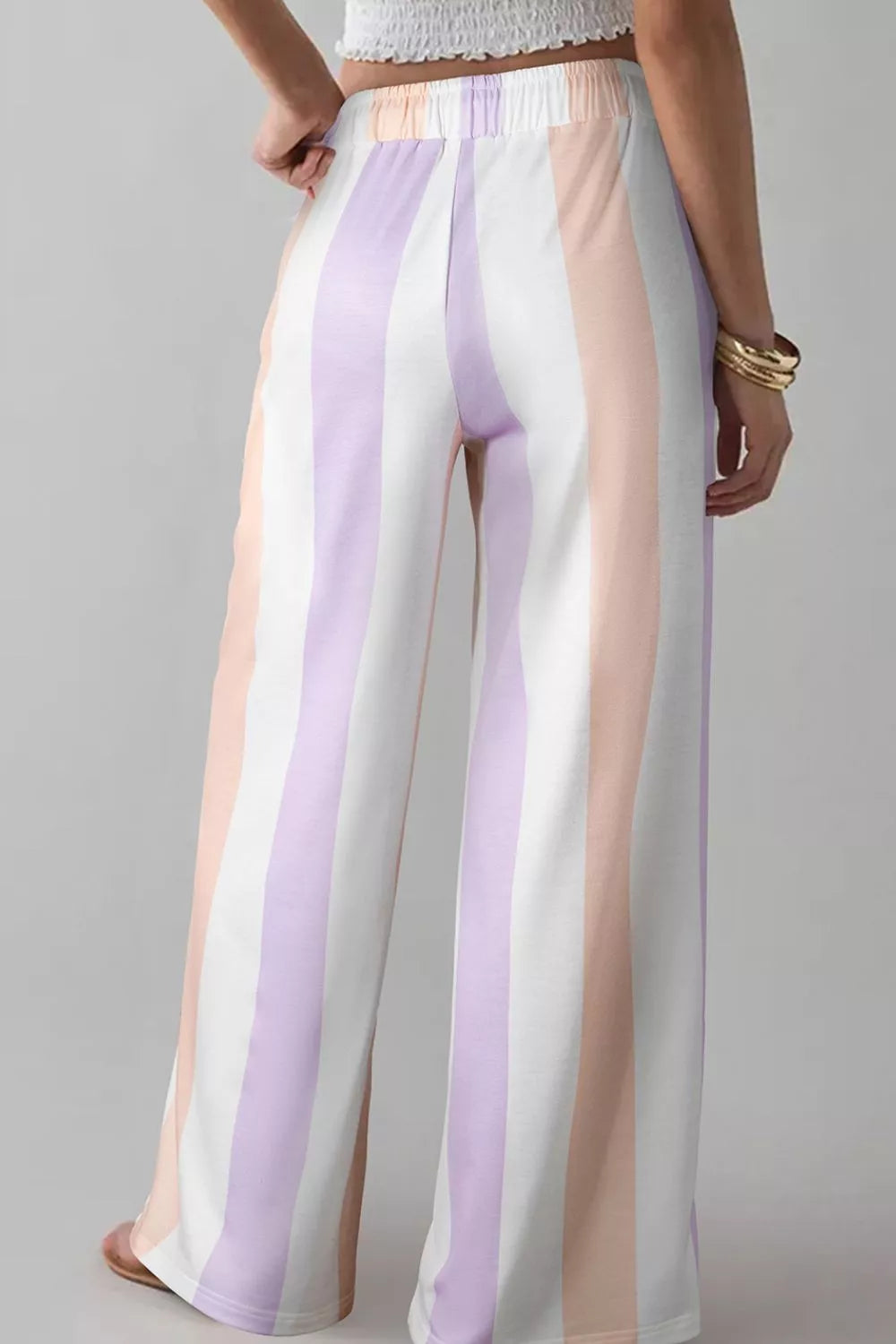 Women's Striped Drawstring Pants with Pockets - Comfy Casual Wear