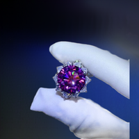 10 Carat Moissanite 925 Sterling Silver Flower Shape Ring Trandify deal