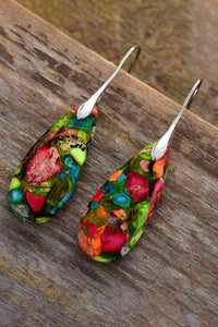 Handmade Teardrop Shape Natural Stone Dangle Earrings Trandify deal