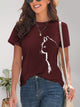 Cat Round Neck Short Sleeve T-Shirt Trandify deal