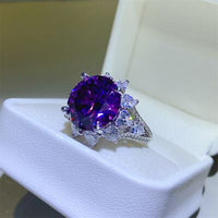 10 Carat Moissanite 925 Sterling Silver Flower Shape Ring Trandify deal