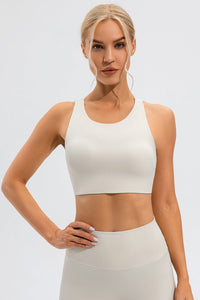 Round Neck Cutout Cropped Active Tank Trandify deal