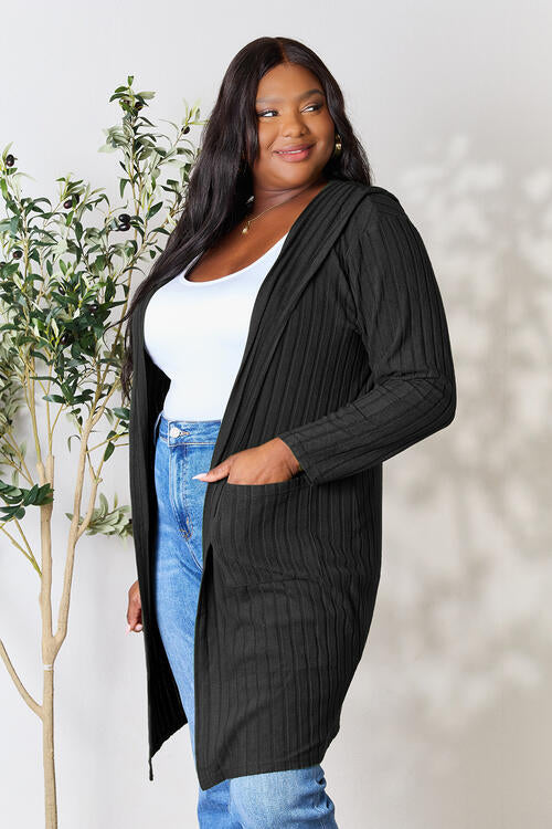 Basic Bae Full Size Hooded Sweater Cardigan Trandify deal