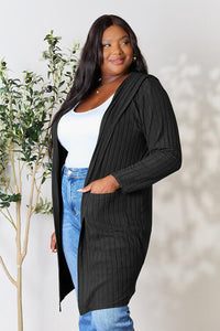 Basic Bae Full Size Hooded Sweater Cardigan Trandify deal