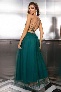 Lace-Up Backless Mesh Dress Trandify deal