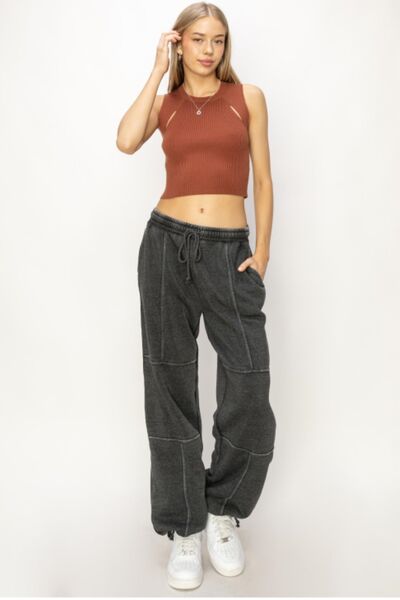 HYFVE Stitched Design Drawstring Sweatpants Trandify deal