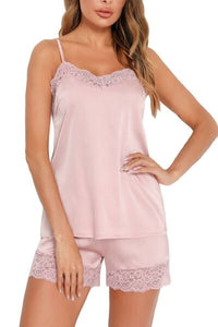 Lovelet Lace Detail Cami and Shorts Lounge Set Trandify deal