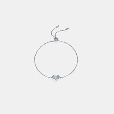 Moissanite 925 Sterling Silver Heart Bracelet Trandify deal