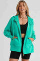 Zip Up Long Sleeve Drawstring Hoodie Trandify deal