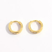 925 Sterling Silver Inlaid Zircon Huggie Earrings Trandify deal