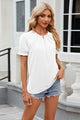 Round Neck Flounce Sleeve T-Shirt Trandify deal