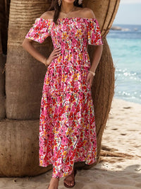 Floral Off-Shoulder Slit Dress for Women – Trendy Summer Outfit – TrandifyDeal