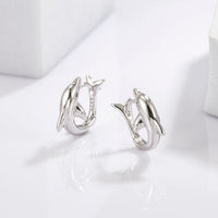 925 Sterling Silver Zircon Dolphin Earrings Trandify deal