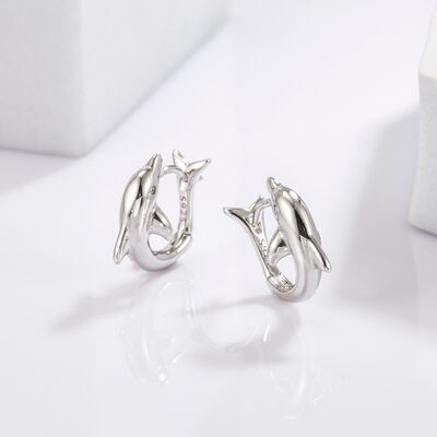 925 Sterling Silver Zircon Dolphin Earrings Trandify deal