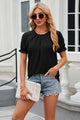 Round Neck Flounce Sleeve T-Shirt Trandify deal
