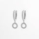 925 Sterling Silver Inlaid Zircon Hoop Dangle Earrings Trandify deal