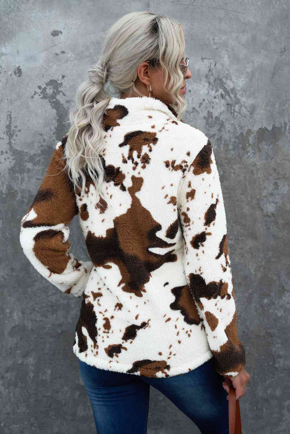 Quarter-Zip Long Sleeve Teddy Sweatshirt Trandify deal