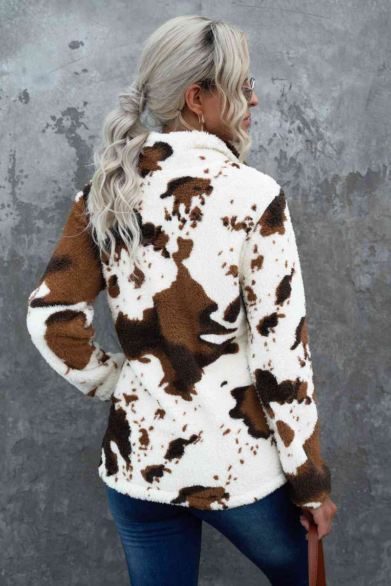 Quarter-Zip Long Sleeve Teddy Sweatshirt Trandify deal