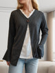 Faux Layered V-Neck Long Sleeve T-Shirt Trandify deal