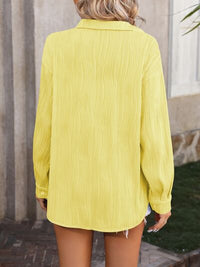 Button Up Dropped Shoulder Shirt Trandify deal