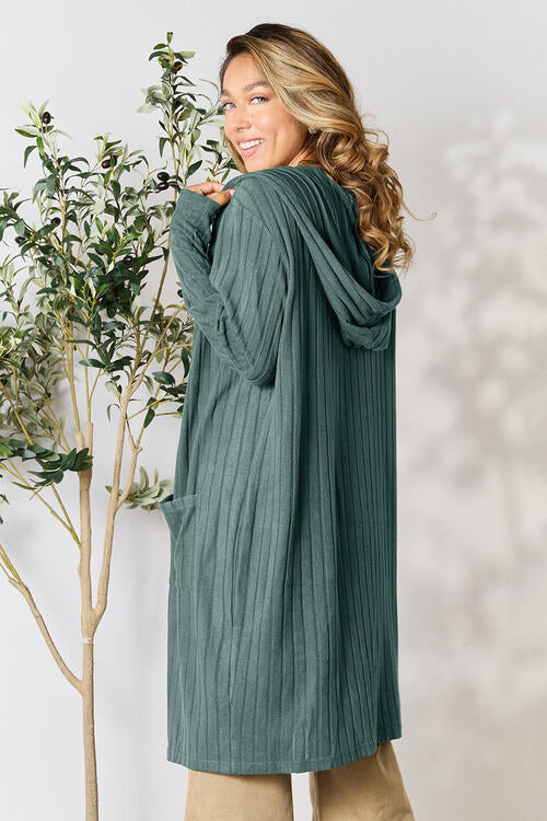 Basic Bae Full Size Hooded Sweater Cardigan Trandify deal