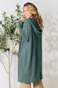 Basic Bae Full Size Hooded Sweater Cardigan Trandify deal