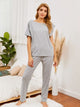 Round Neck Top and Pants Lounge Set Trandify deal