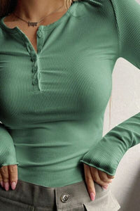 Half Button Long Sleeve T-Shirt Trandify deal