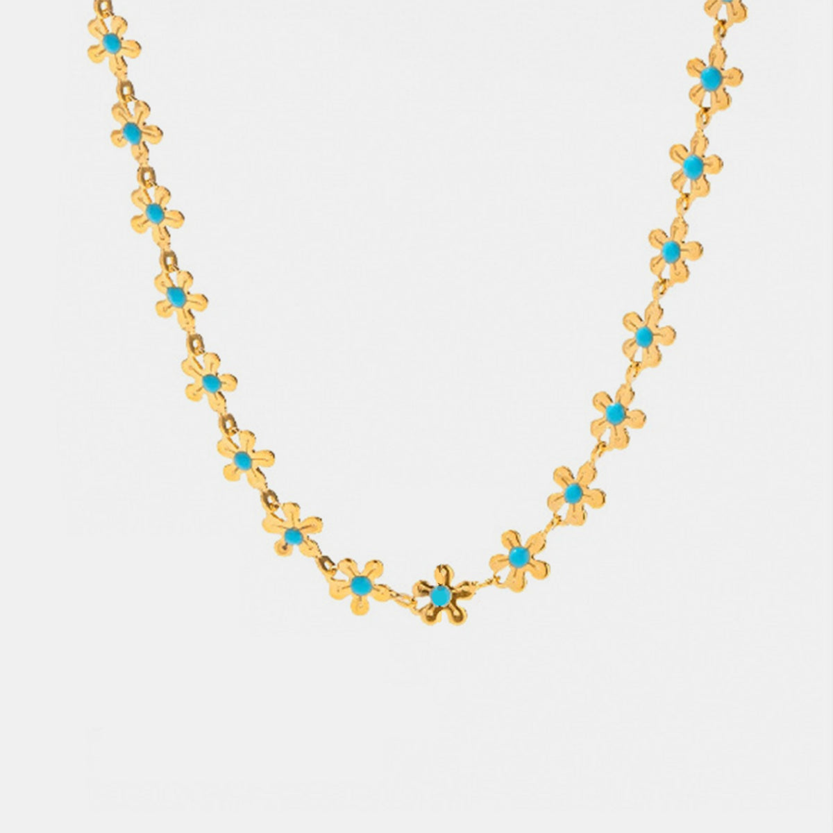Titanium Steel Drip Oil Flower Necklace Trandify deal
