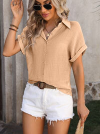 Button Up Short Sleeve Shirt Trandify deal