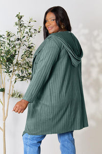 Basic Bae Full Size Hooded Sweater Cardigan Trandify deal
