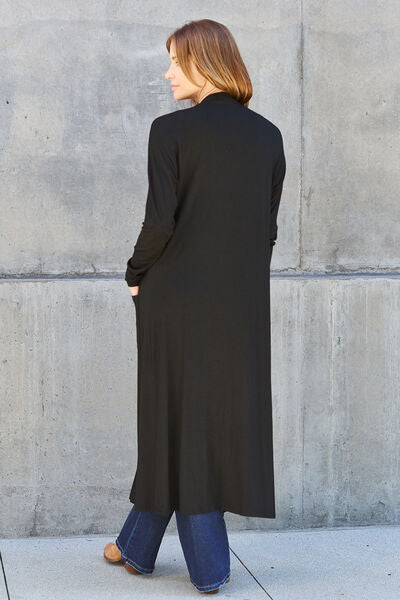Basic Bae Full Size Open Front Long Sleeve Cover Up Trandify deal