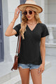 Eyelet Surplice Short Sleeve T-Shirt Trandify deal