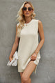 Tied Round Neck Sleeveless Sweater Dress Trandify deal