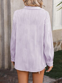 Button Up Dropped Shoulder Shirt Trandify deal