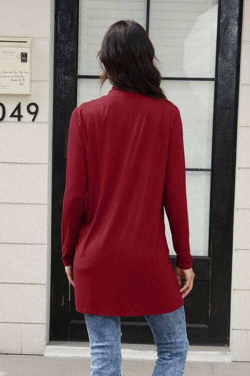 Basic Bae Full Size Open Front Long Sleeve Cardigan with Pockets Trandify deal