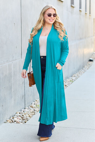 Basic Bae Full Size Open Front Long Sleeve Cover Up Trandify deal