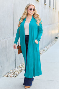 Basic Bae Full Size Open Front Long Sleeve Cover Up Trandify deal