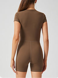 Half Zip Short Sleeve Active Romper Trandify deal