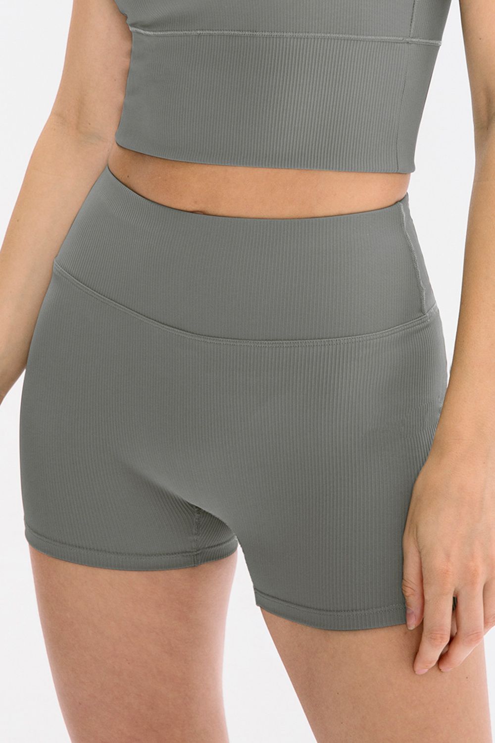Slim Fit Wide Waistband Sports Shorts Trandify deal