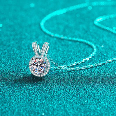 1 Carat Moissanite Rabbit Ears Shape Pendant Necklace Trandify deal