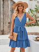 Tied Frill Sleeveless Mini Dress Trendsi