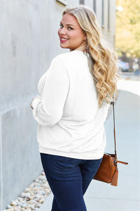 Basic Bae Full Size V-Neck Lantern Sleeve Blouse Trandify deal