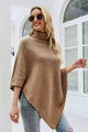 Turtleneck Buttoned Poncho for Women - Stylish and Cozy Winter Fashion at TrandifyDeal