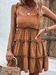 Shiny Frill Spaghetti Strap Tiered Dress Trandify deal