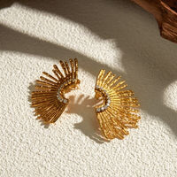 Stainless Steel Inlaid Zircon Stud Earrings Trandify deal